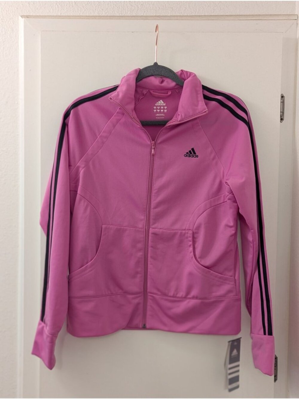 Adidas Monopink Double Play Jacket Womens Size M Polyester With Pockets & Black